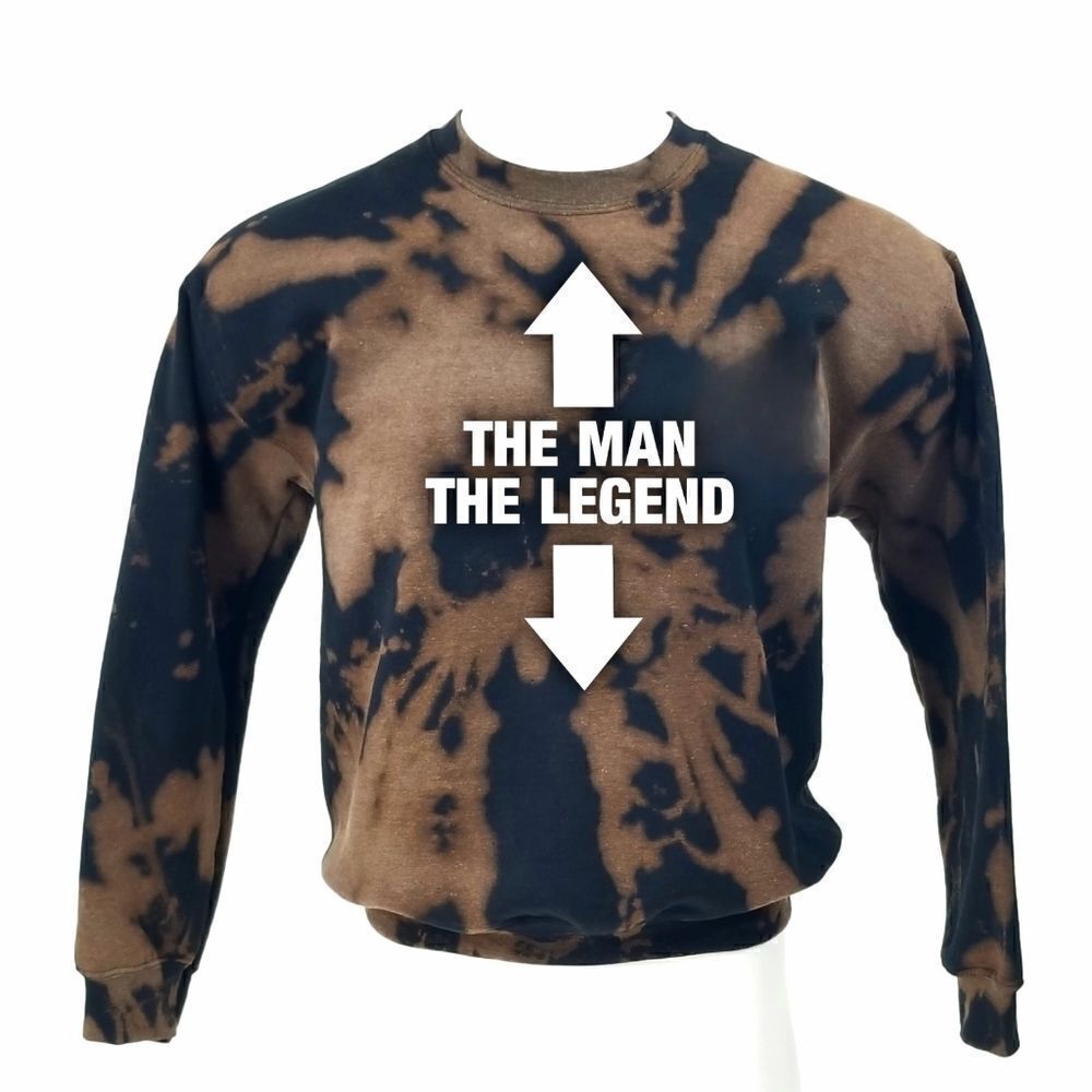THE MAN THE LEGEND Funny Nerd Humor Acid Washed Pullover Crewneck Sweatshirt Y2K